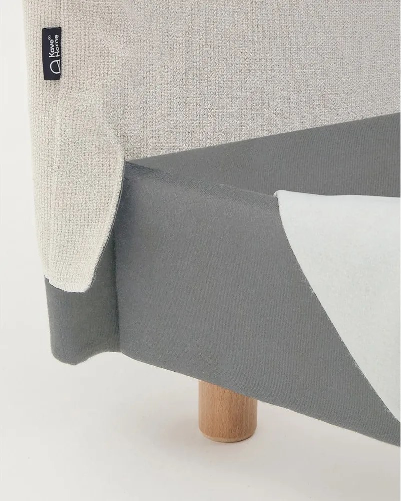 Sivá čalúnená jednolôžková posteľ bez roštu 90x200 cm Valma – Kave Home