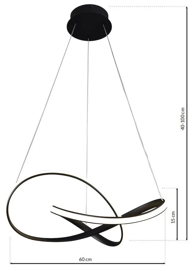 Závesné LED svietidlo Cappio, 1x LED 36w, 4000k, b