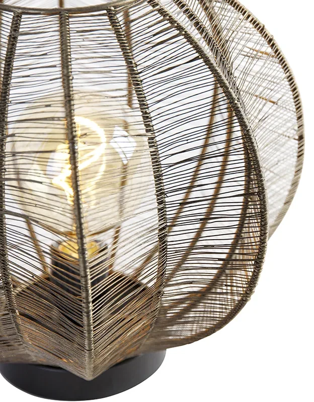 Priemyselná stolná lampa bronzová s čiernou - Dong
