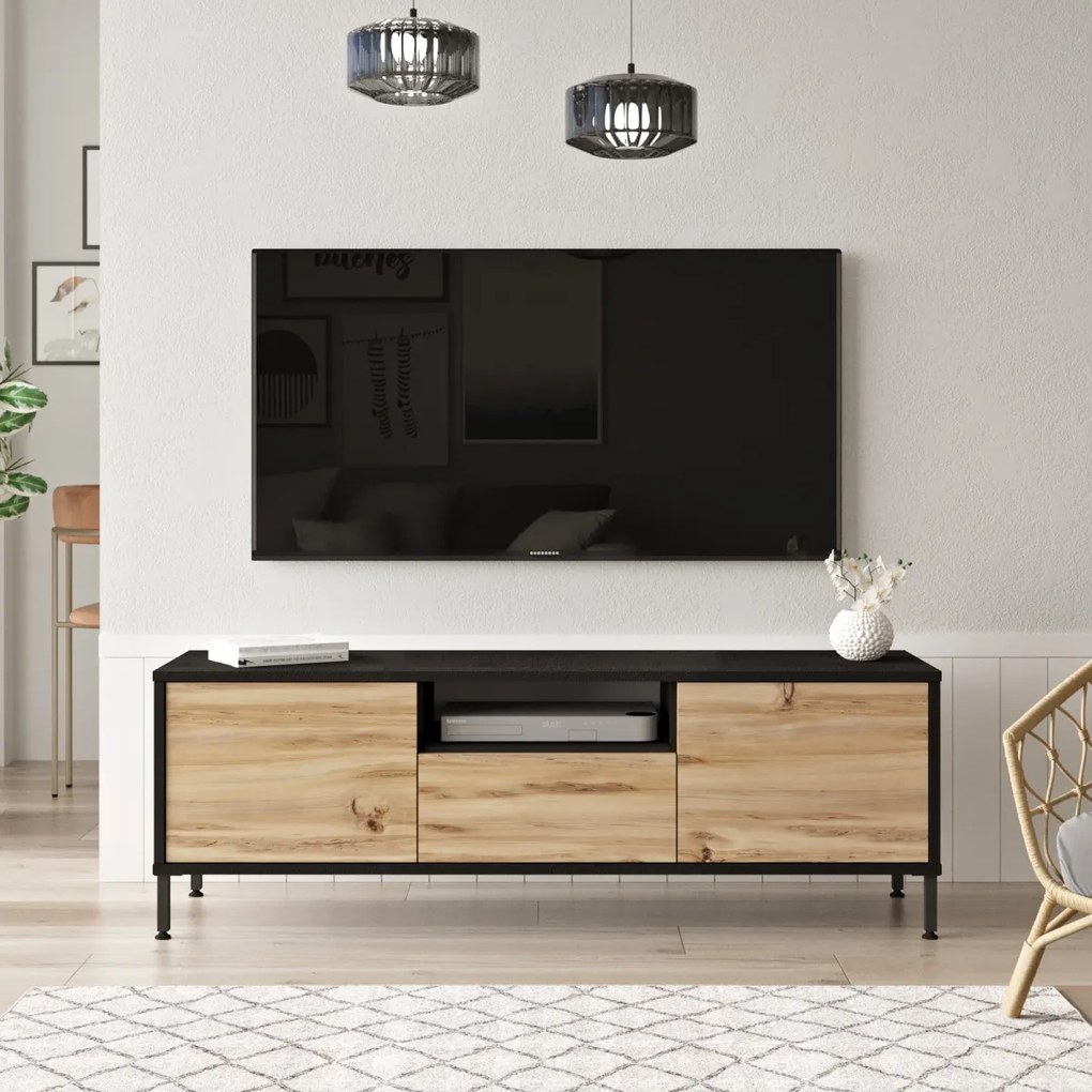TV stolík Orna 140 cm dub/čierny