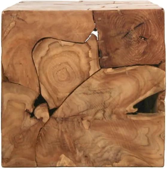 Príručný stolík z teakového dreva HSM collection Cube, 40 × 40 cm