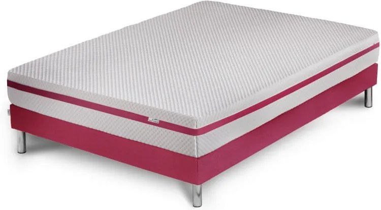 Ružová posteľ s matracom Stella Cadente Maison Pluton, 140 × 200 cm