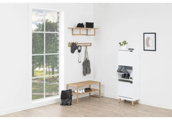 Skrinka na topánky s 3 zásuvkami CARLY biela