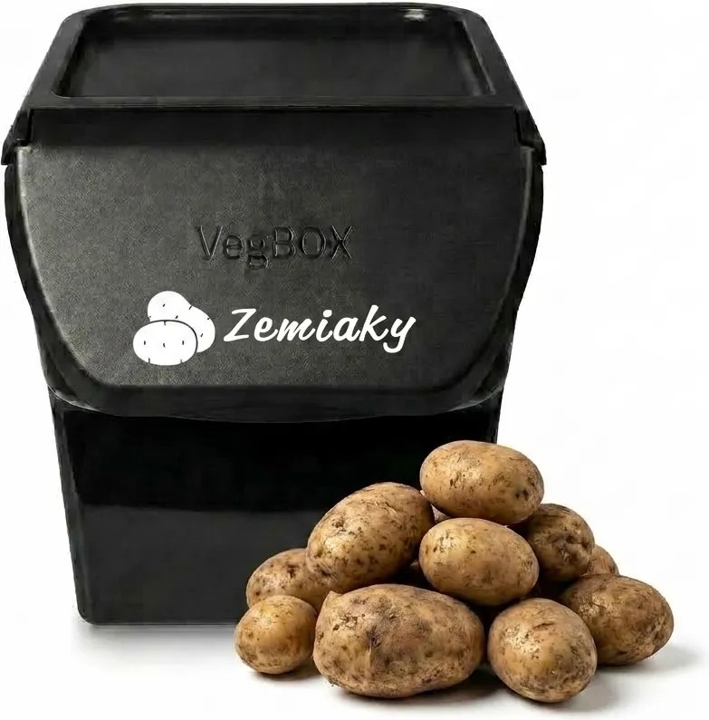 VILDE Úložný box na zemiaky a cibuľu s vetraním, VEGBOX čierny (14l - 5-8kg zemiakov)