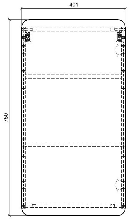 Kúpeľňová závesná skrinka BÁRA 40 cm - so zrkadlom