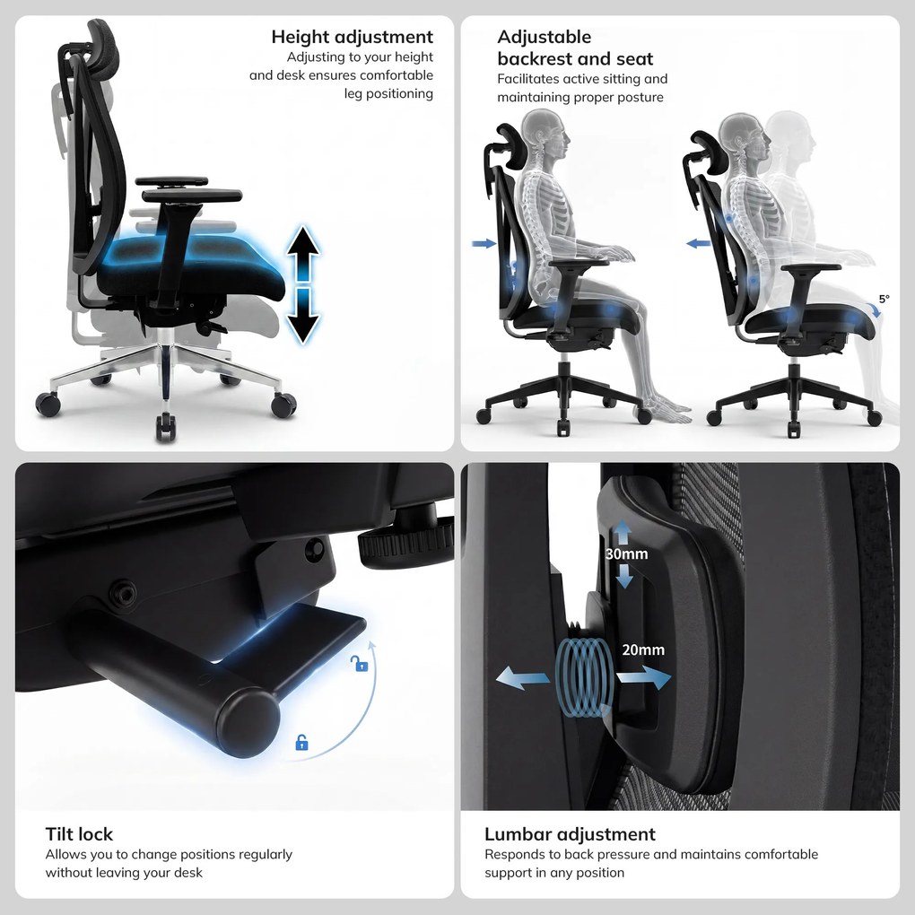 Ergonomická kancelárska stolička hnedá VECTOR