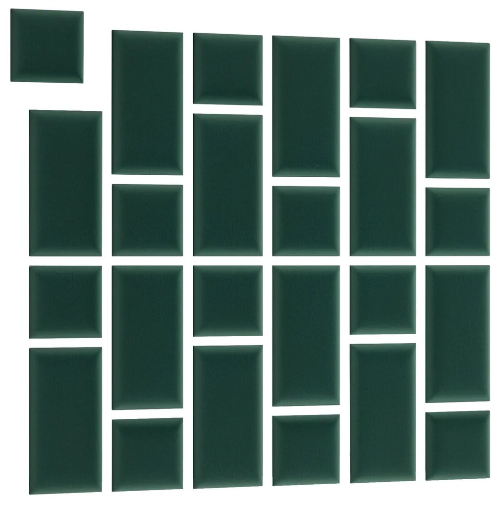 Čalúnený panel na stenu Quito 30x30 cm - tmavozelená
