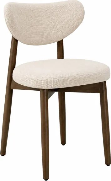 Set dvoch jedálenských stoličiek KDCB35668L101 (2 ks) béžové / hnedé nohy