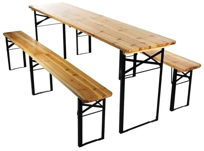 Pivný set 1x stôl 220x50x76,5 cm, 2x lavica 220x25x46,5 cm