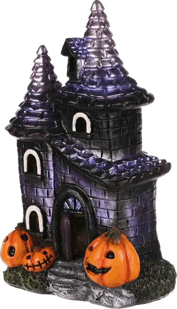 Dom z magnézia - Halloween, LED osvetl., čierny s tekvicami Farba: Čierna
