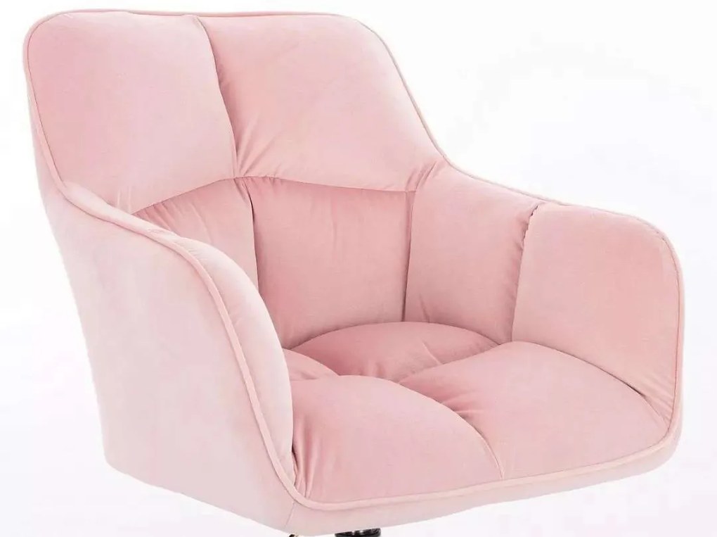 LuxuryForm DESIGN Kreslo AMALFI VELUR na čiernom kríži - ružové