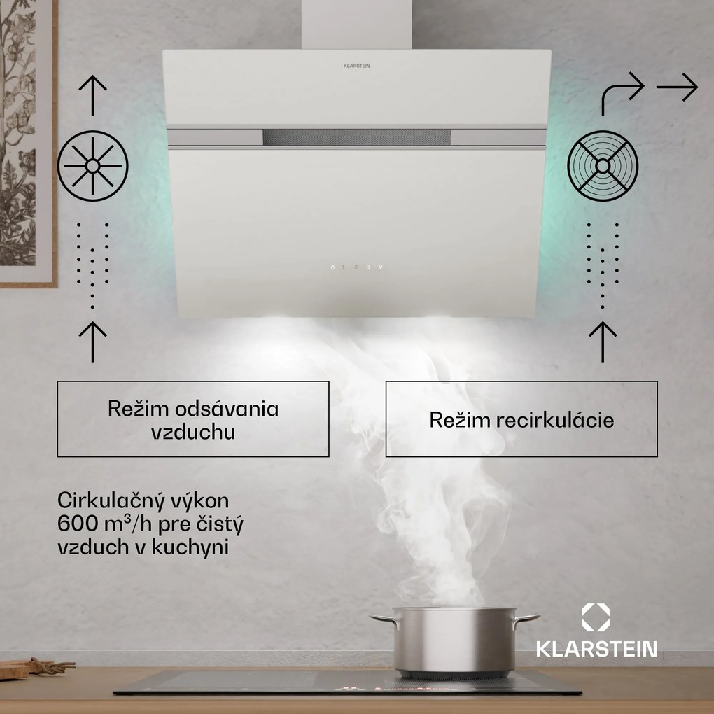 Klarstein Alina odsávač pár | 60 cm | 600 m³/h | Tichý | EEK A