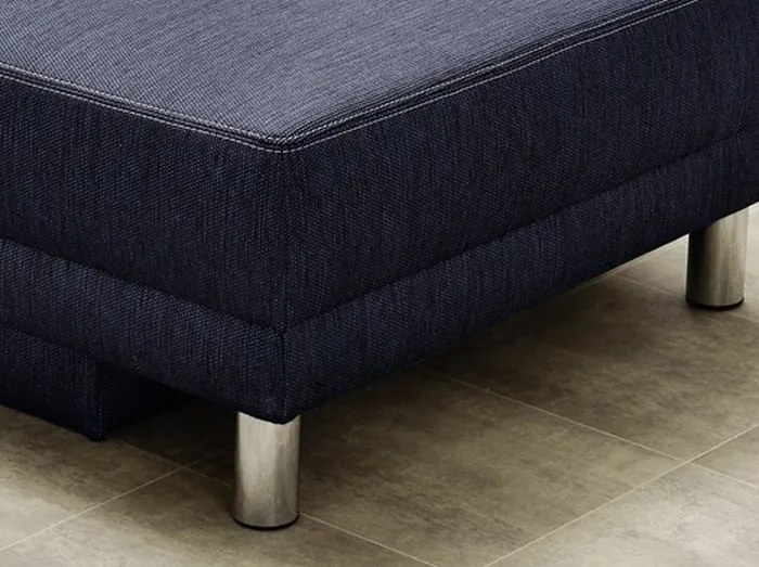 Pohovka s bočnou opierkou Roy, modrá tkanina, rozkladacia