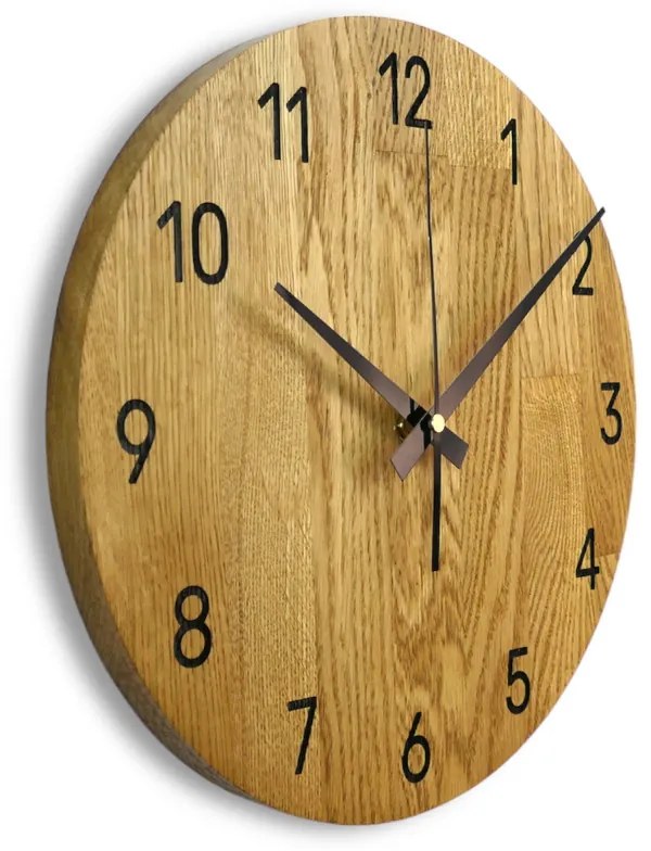 Minimalistické dubové nástenné hodiny, tichý quartzový pohon, moderná dekorácia I SENTOP MAS002-akcia20