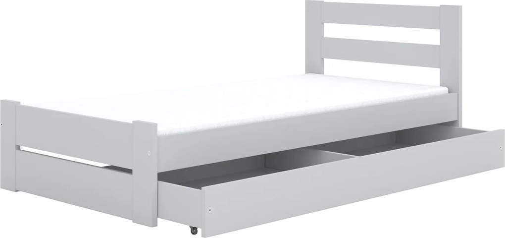 Detská posteľ EMILEK so šuplíkom - 180x90 cm - biela