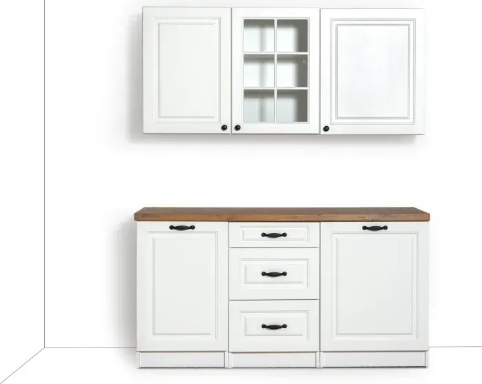 KUCHYNSKÁ LINKA LADY 160 BIELA, biela (doska dub Lancelot)