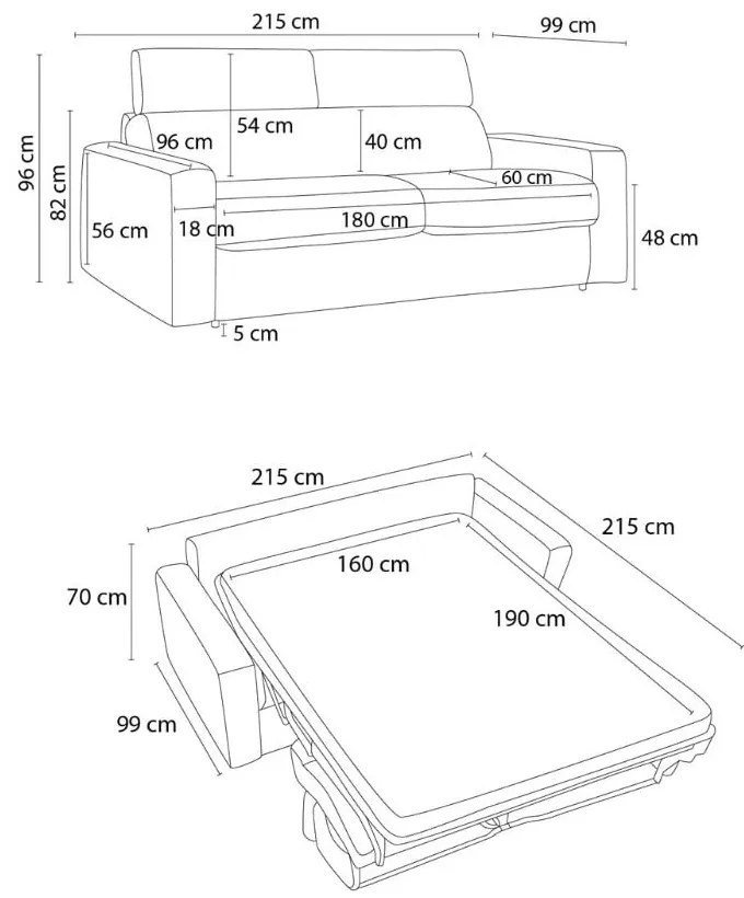 Tmavozelená rozkladacia pohovka 215 cm Monaco – Bobochic Paris