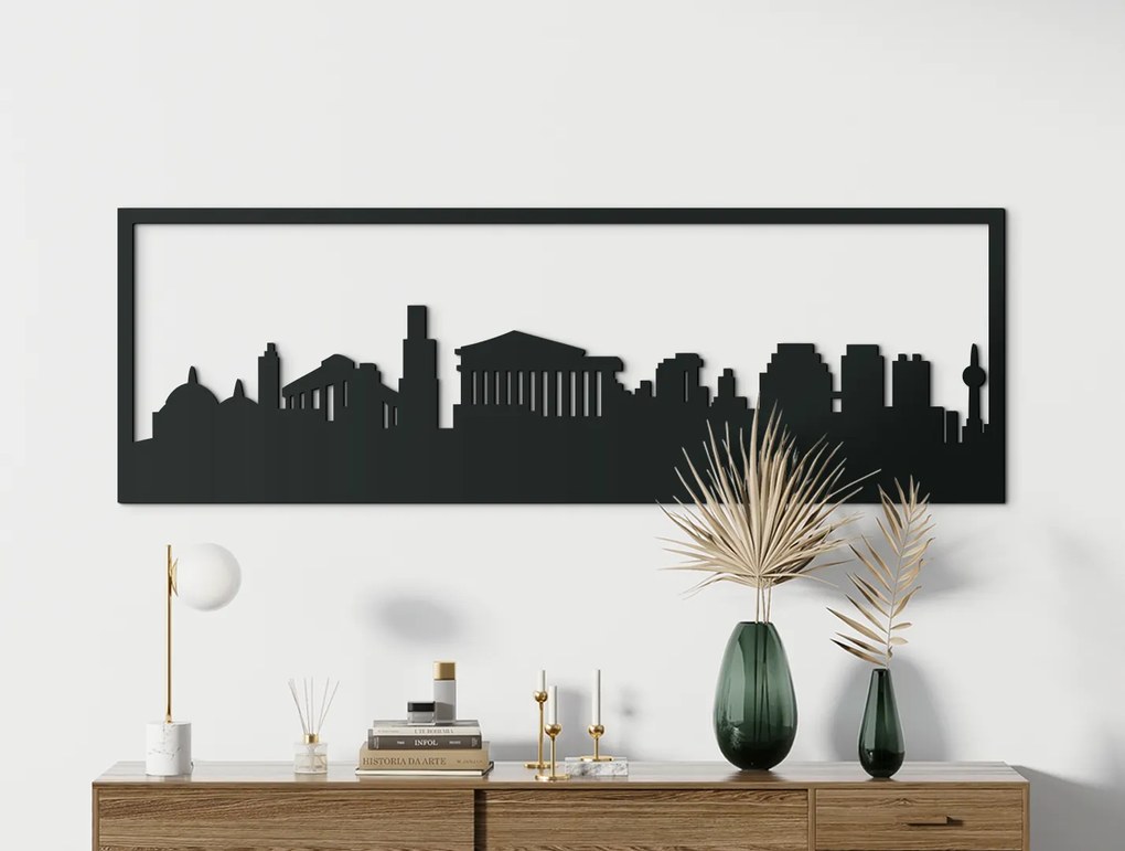 drevko Obraz Atény panoráma Rozmer obrazu: 29,5 x 89 cm, Farba dekorácie: Čierna