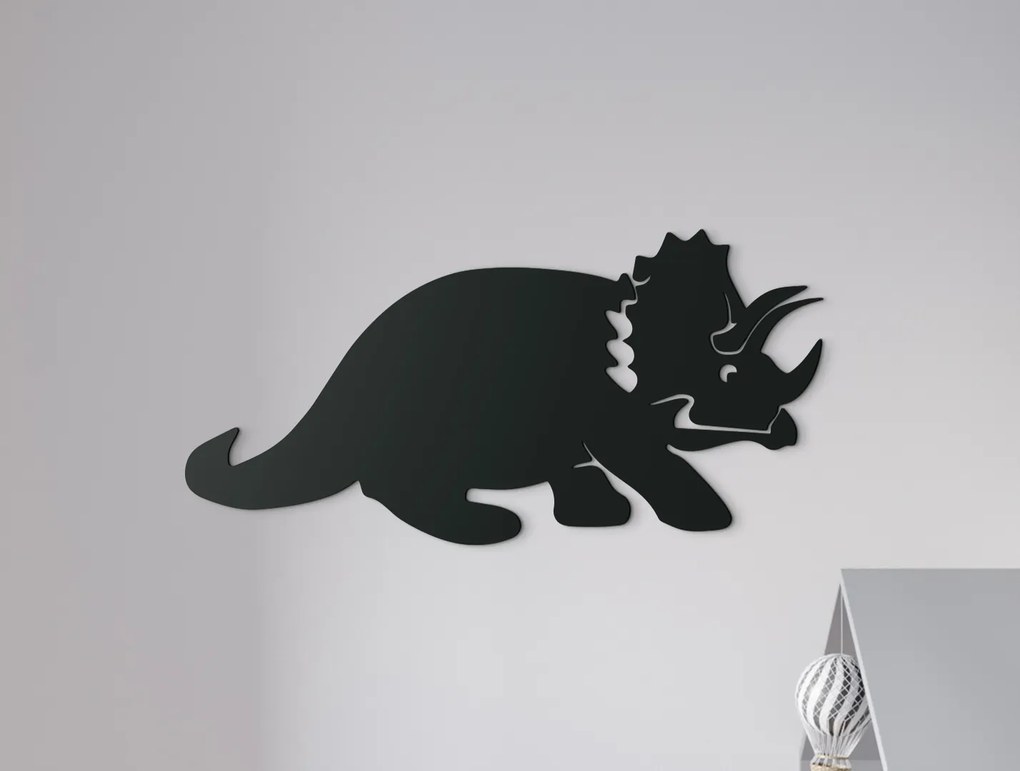 drevko Detská nálepka na stenu Triceratops Rozmer obrazu: 22 x 44,5 cm, Farba dekorácie: Čierna