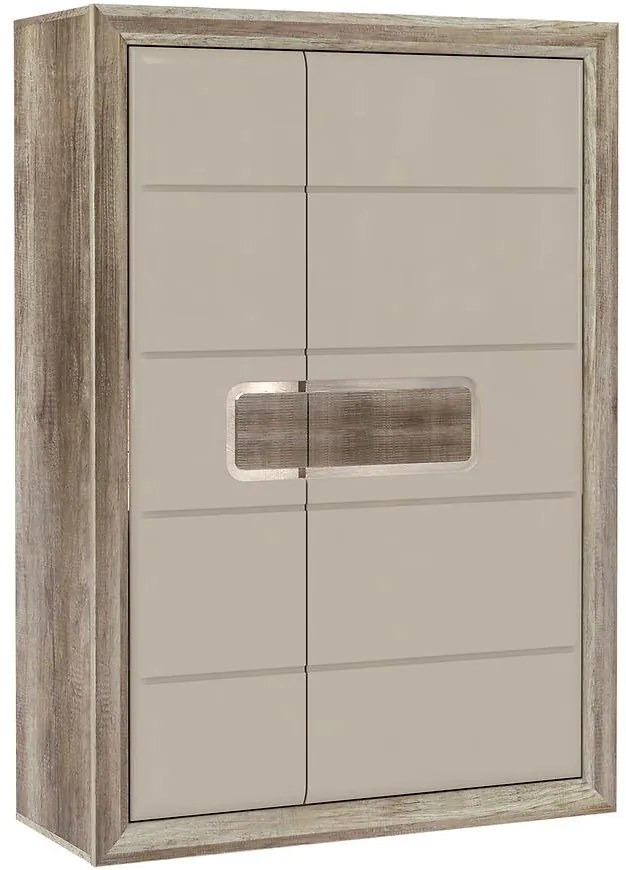 Skrinka Tiziano 109x155 starožitný dub/béžová