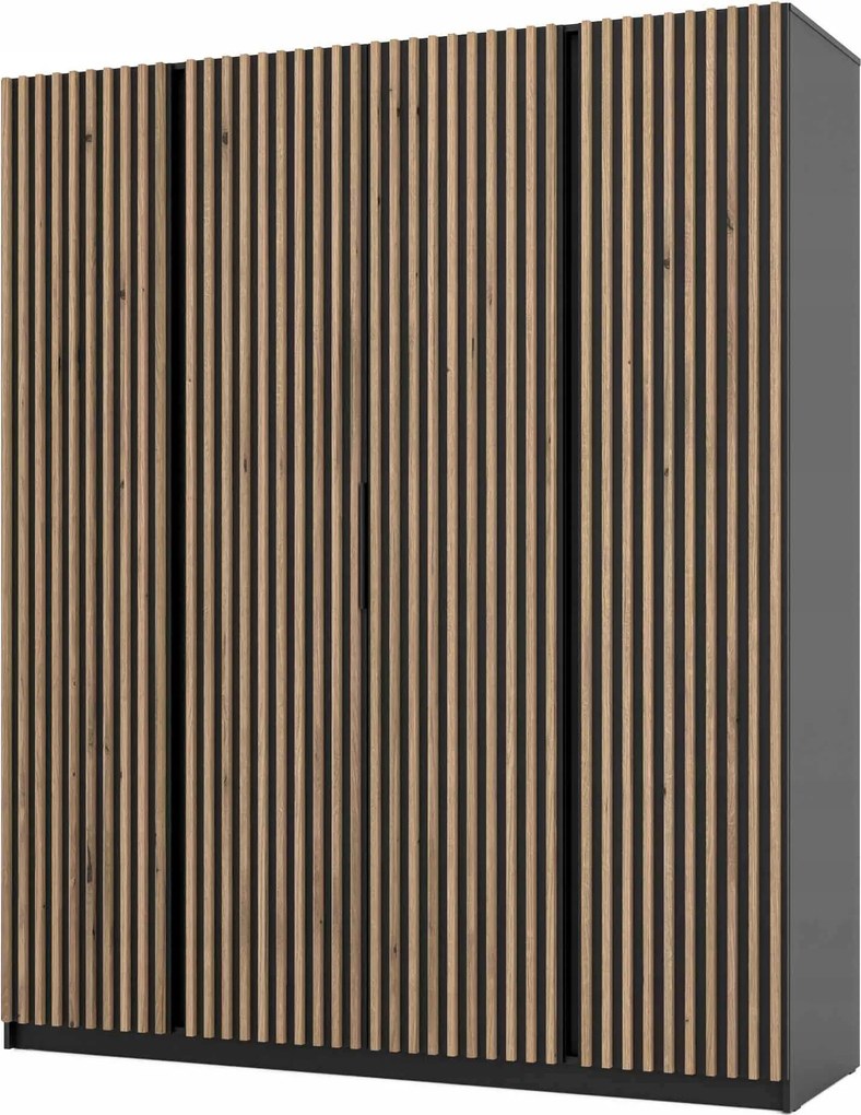 4-dverová skriňa do predsiene s lamelami a policami Dravero Bl/bl-ev 4LAM