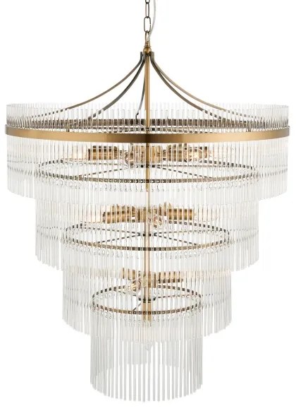 Endon 112576 - Luster na reťazi MARIETTA 16xE14/6W/230V mosadz/číra