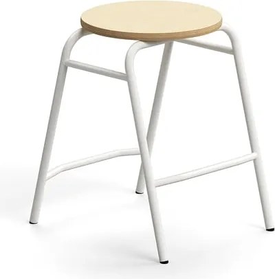 Stolička ALTUS, výška 510 mm, biela/breza