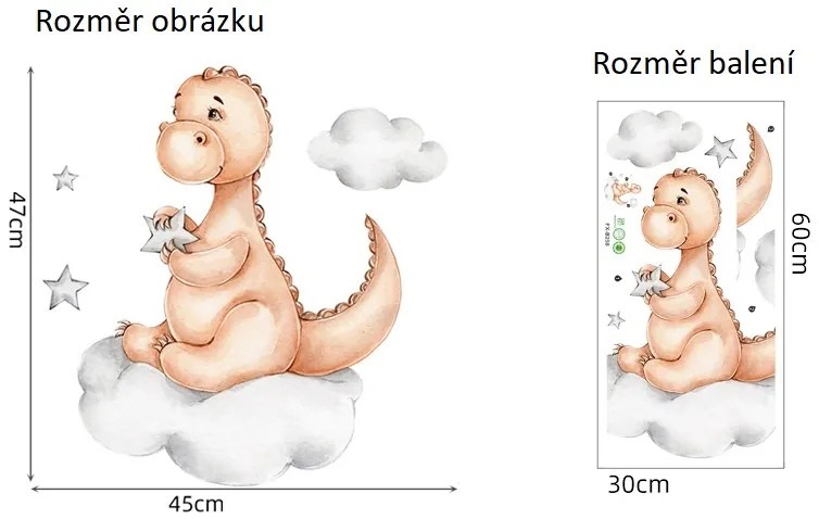 Veselá Stena Samolepka Roztomilý dráčik