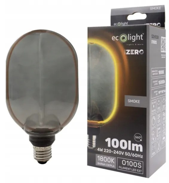 ECOLIGHT Dekoratívna LED žiarovka E27 4W 100lm O100 - rada ZERO