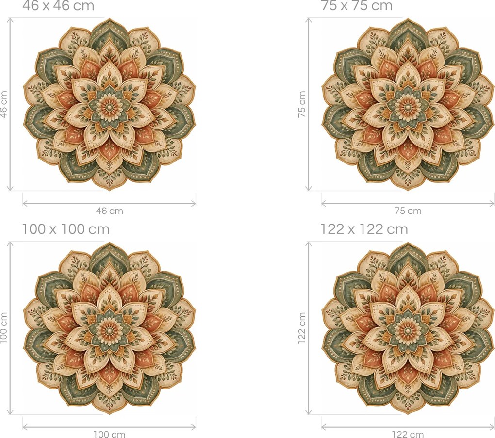 Lístková mandala arch 75 x 75 cm