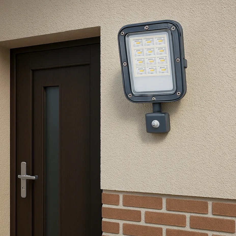BERGE LED reflektor ODYN s pohybovým senzorom 30W - 2700lm - 4000K - IP66