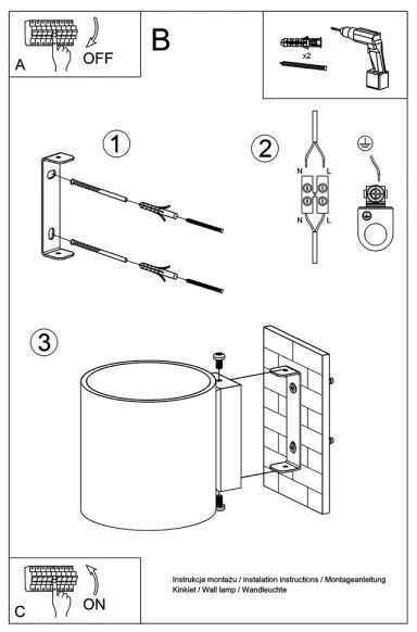 Sollux SL.0049 - Nástenné svietidlo ORBIS 1 1xG9/40W/230V šedá