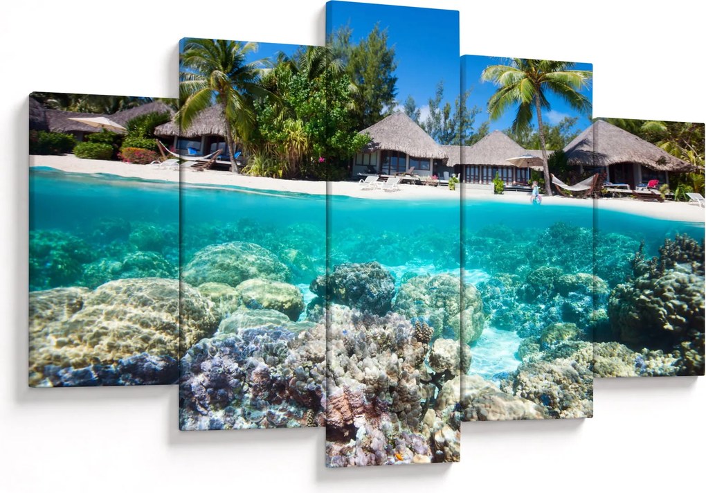 Obraz pláže na tropickom ostrove (150x105 cm)