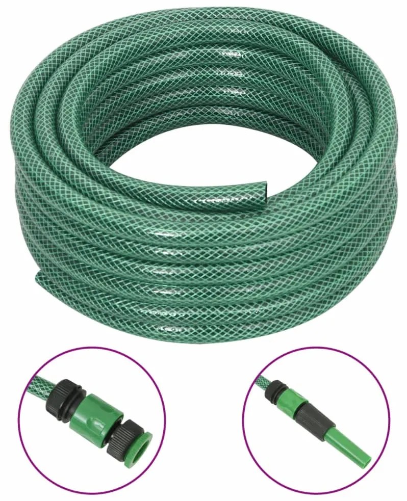 Záhradná hadica so sadou armatúr, zelená 0,5" 30 m, PVC 154372