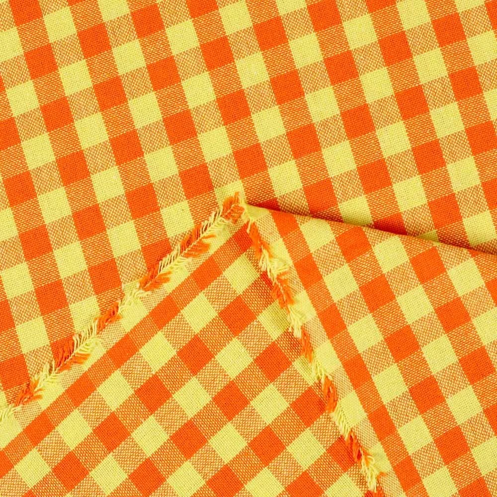 Biante Bavlnený behúň na stôl Olivia OL-006 Oranžovo-žltá kocka malá 35x120 cm