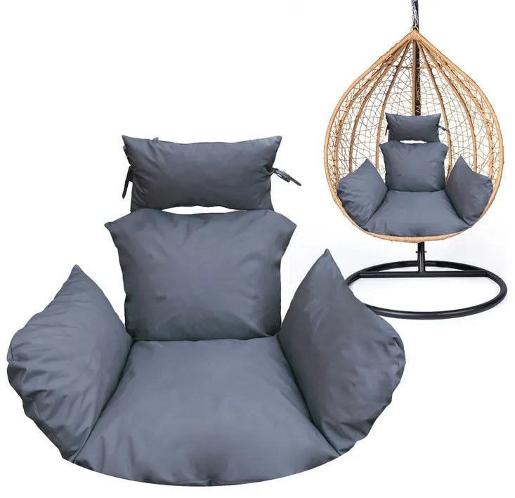 Vankúš na závesné hojdacie kreslo - sivý