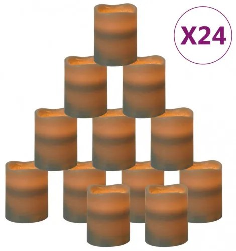 vidaXL Bezplameňové LED sviečky s diaľkovým ovládaním 24 ks biele-