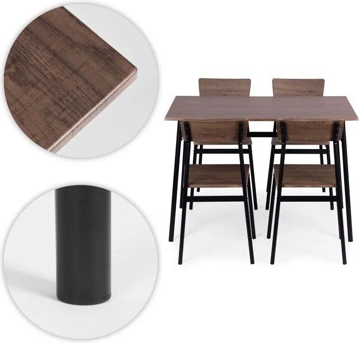 Sada nábytku do jedálne, kuchyne, stôl, 4 stoličky MALMO