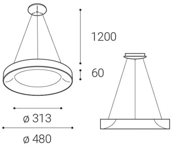 LED2 - LED Luster na lanku BELLA LED/40W/230V 3000/4000K čierna