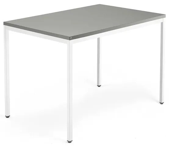 Kancelársky stôl QBUS, klasický rám, 1200x800 mm, svetlošedá, biela
