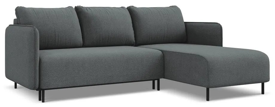 Tmavosivá rozkladacia/s úložným priestorom rohová pohovka (pravý roh) Luana – Makamii