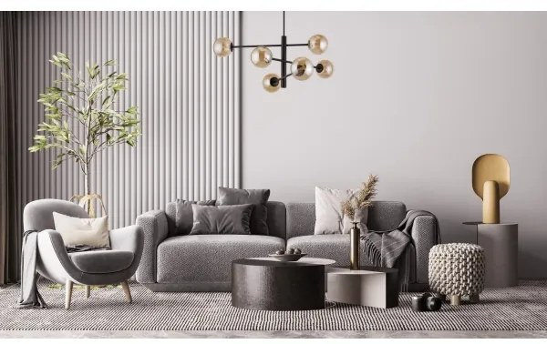 Luster na tyči ORO 6xG9/12W/230V čierna/zlatá