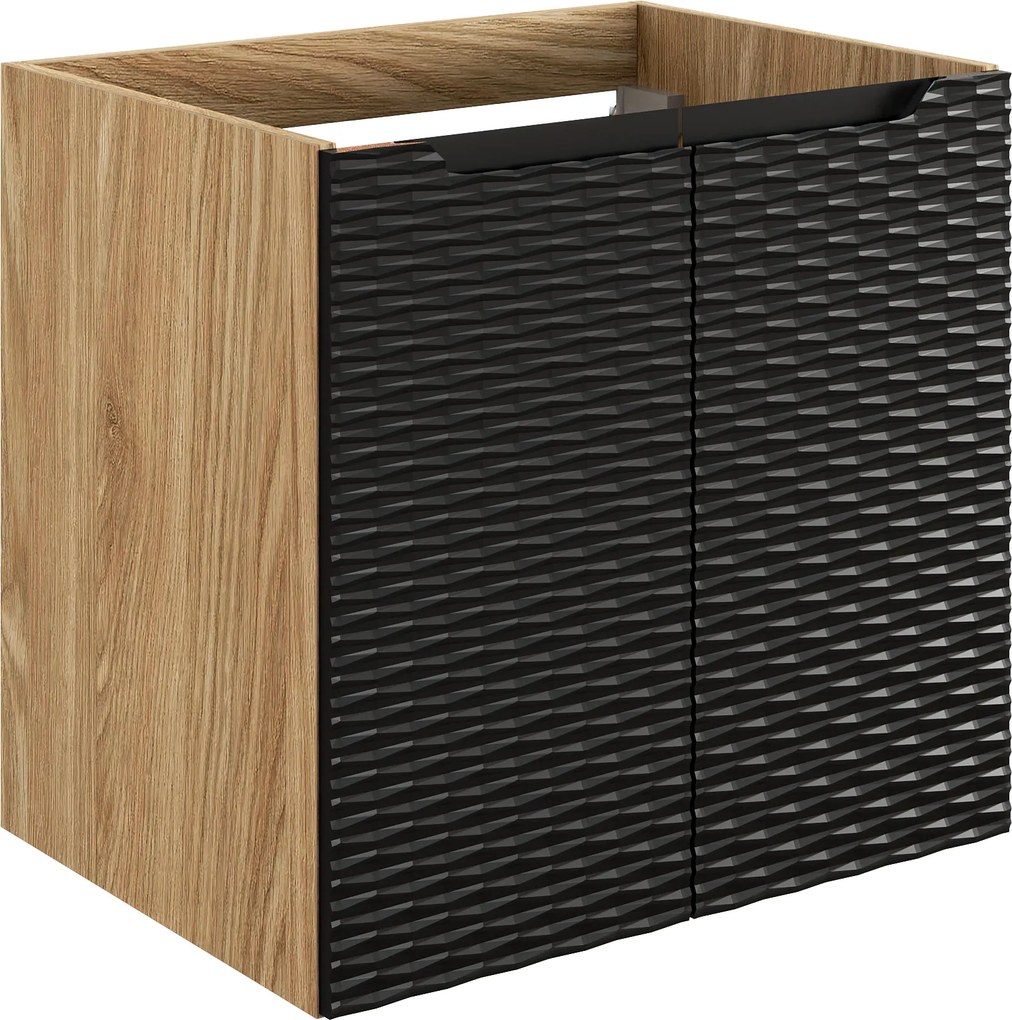Comad Kúpeľňová skrinka pod umývadlo Ocean Black 60 čierna/dub olejovaný