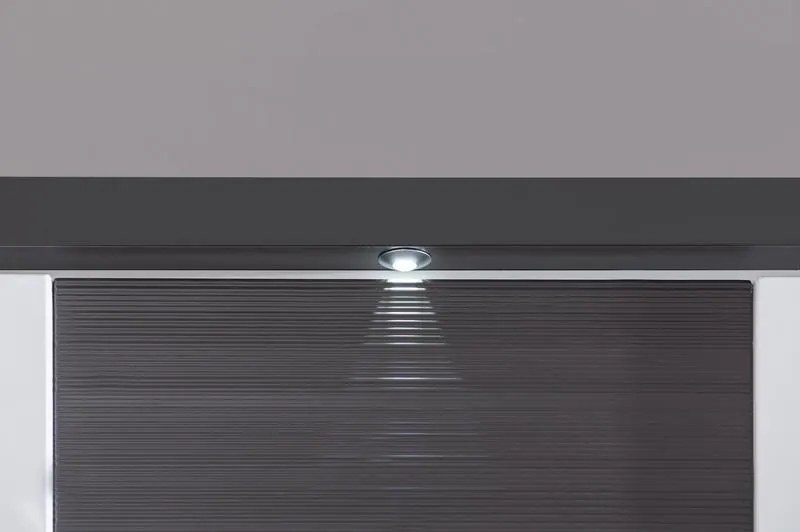 Obývacia stena Caracas kombi 333, grafit/biely lesk, s osvetlením