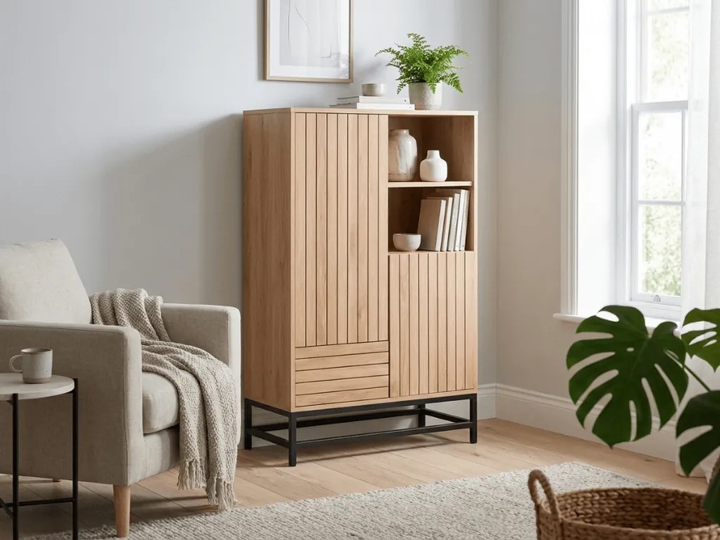 Vysoká komoda VALMOR 120x75 cm, dekor dub