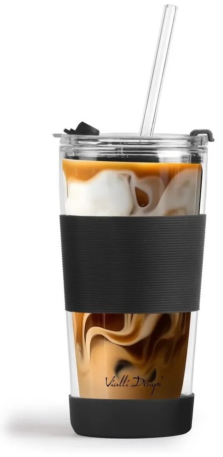 Čierny termo hrnček 600 ml Fuori – Vialli Design