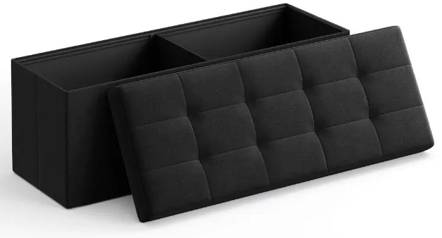 Taburet s úložným priestorom OTTOMAN 110x38 cm, čierny