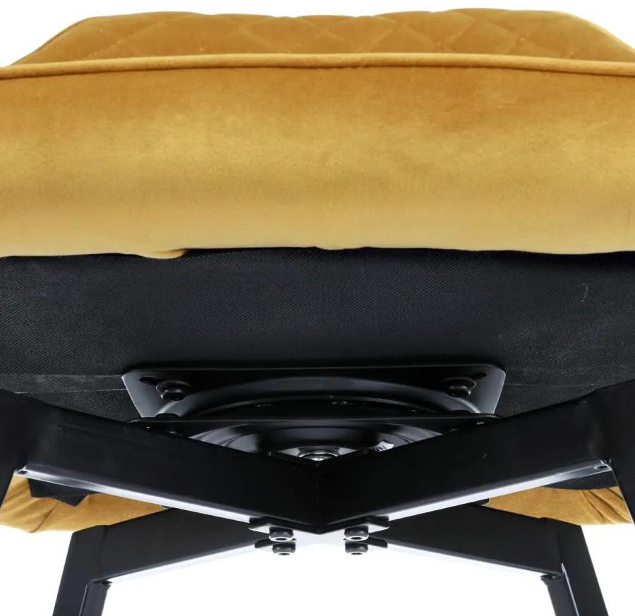 Autronic -  Jedálenská stolička DCH-425 YEL4, poťah žltá zamatová látka