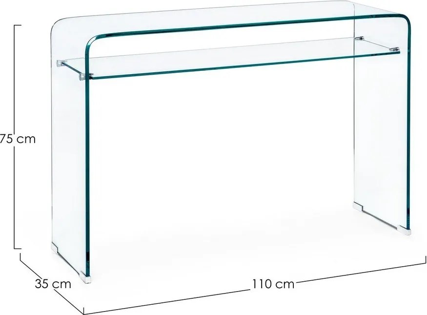 Sklenený konzolový stolík 35x110 cm Iride – Bizzotto