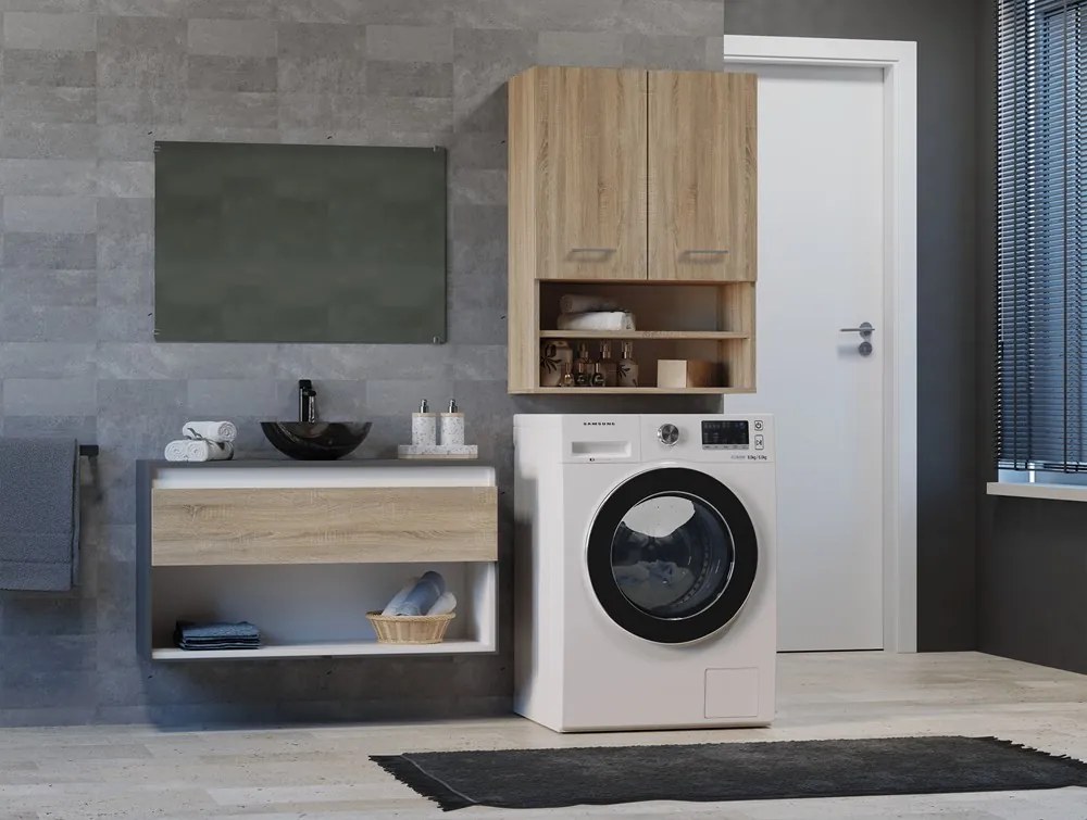 Dubová kúpeľňová skrinka s policami POLA III dub sonoma